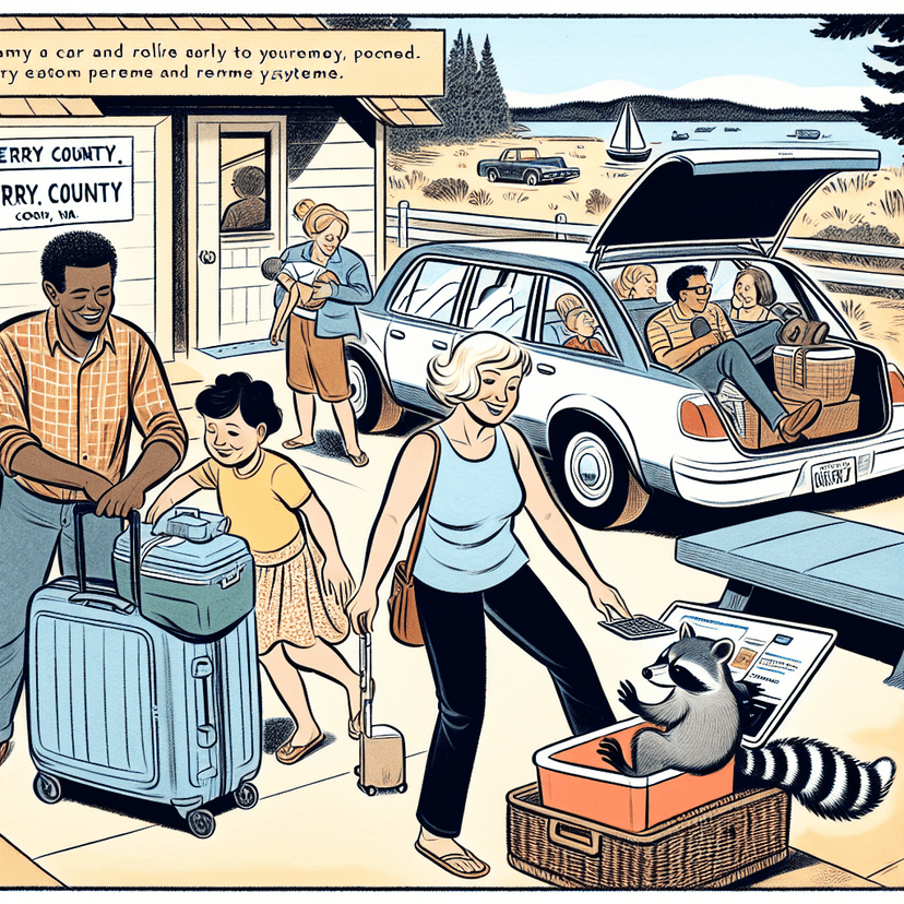 "Guess even raccoons need permits for their camping trips this spring!"